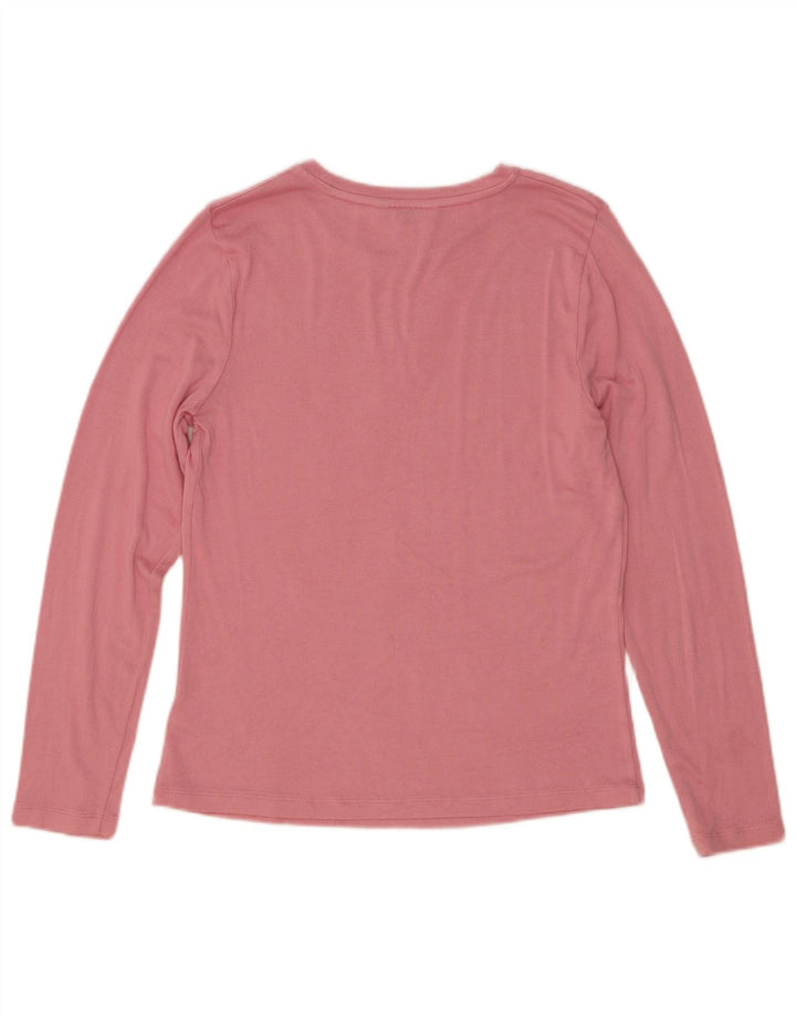 Marks & Spencer Dametop Langærmet UK 12 Medium Pink Viscose