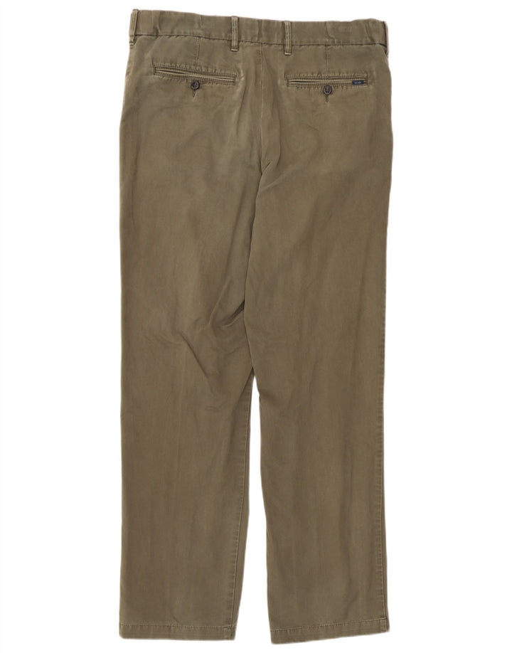 Marks & Spencer Herre Regular Fit Chinobukser W34 L31 Khaki Bomuld