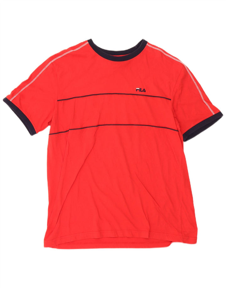 FILA Mens T-Shirt Top XL Red Striped Cotton