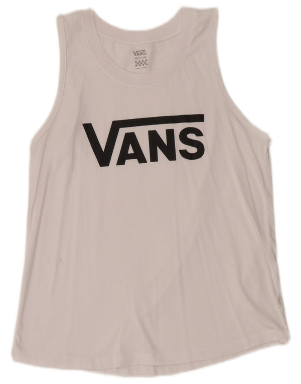 VANS Dame Grafisk Vest Top UK 12 Medium White