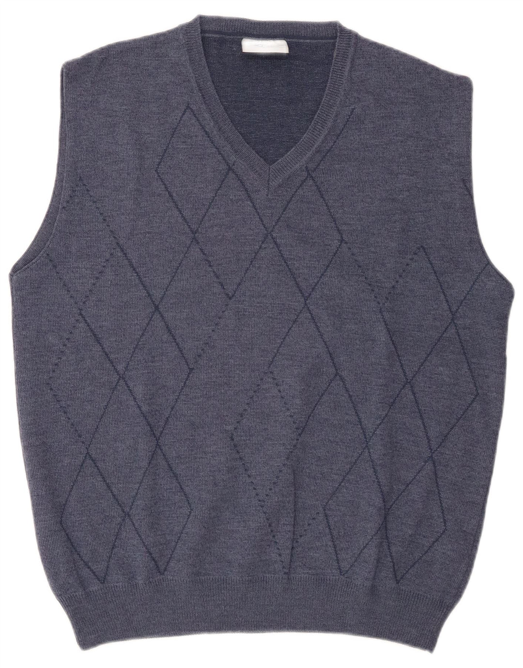 Rodes Herrevest Tank Top XL Blå Argyle/Diamond Wool