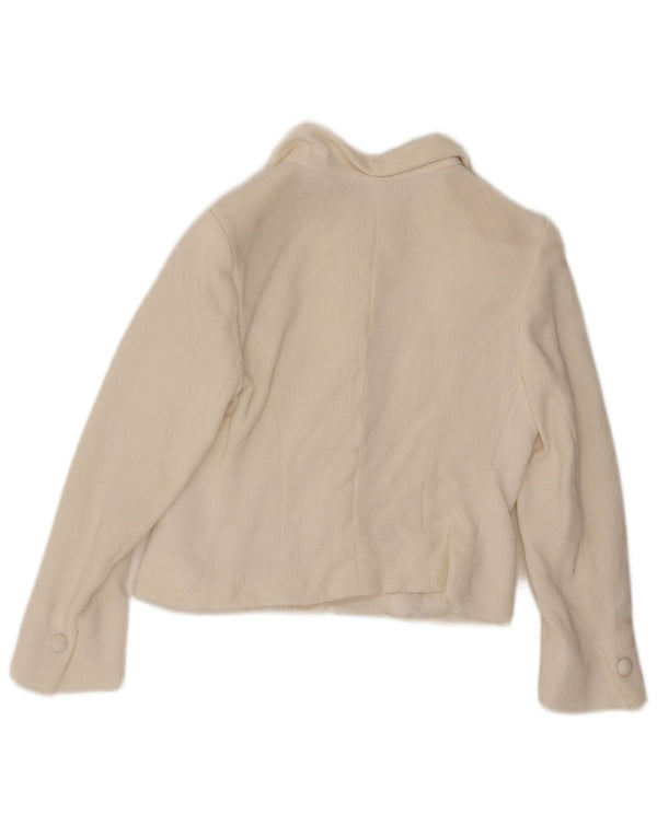 Caractere Dame Crop 4-knaps blazerjakke UK 12 Medium White