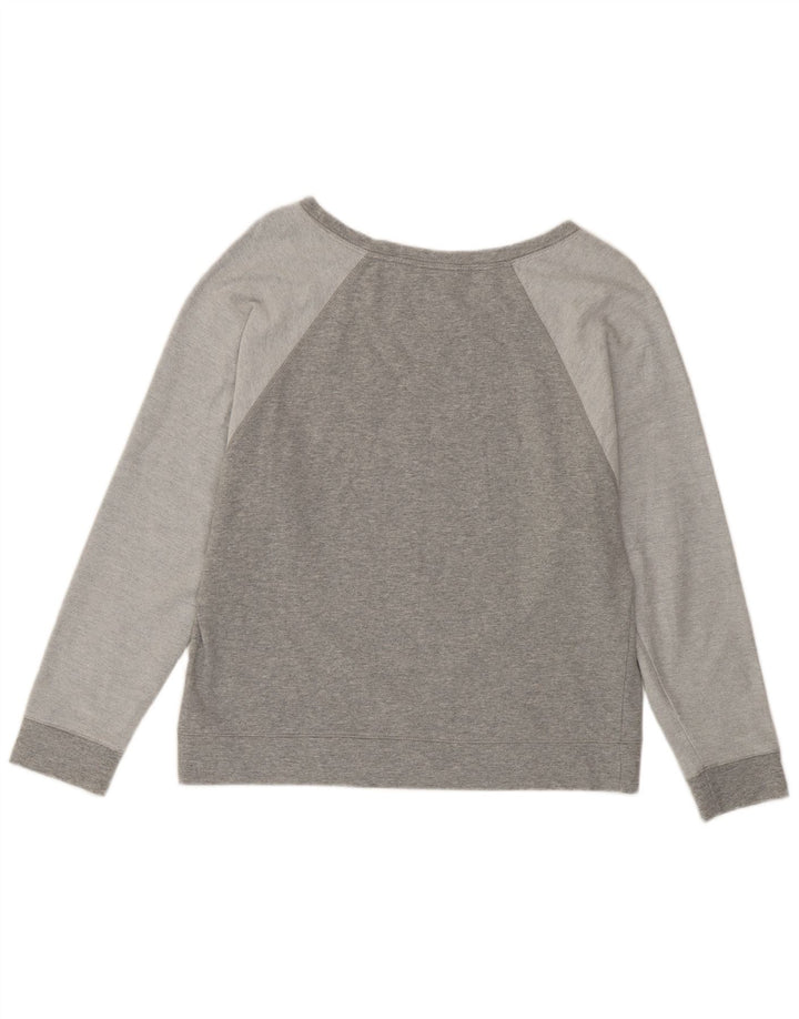 Fila Dame Sweatshirt Jumper UK 12 Medium Grey Colourblock