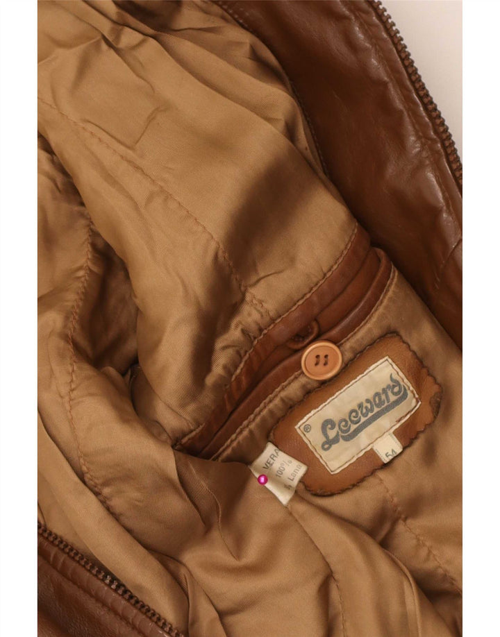 Vintage herre læderjakke IT 54 XL Brun