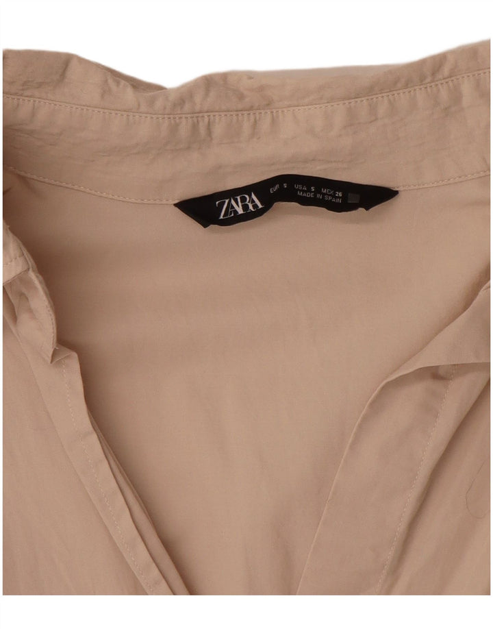 Zara Dame Oversized Shirt UK 10 Small Beige
