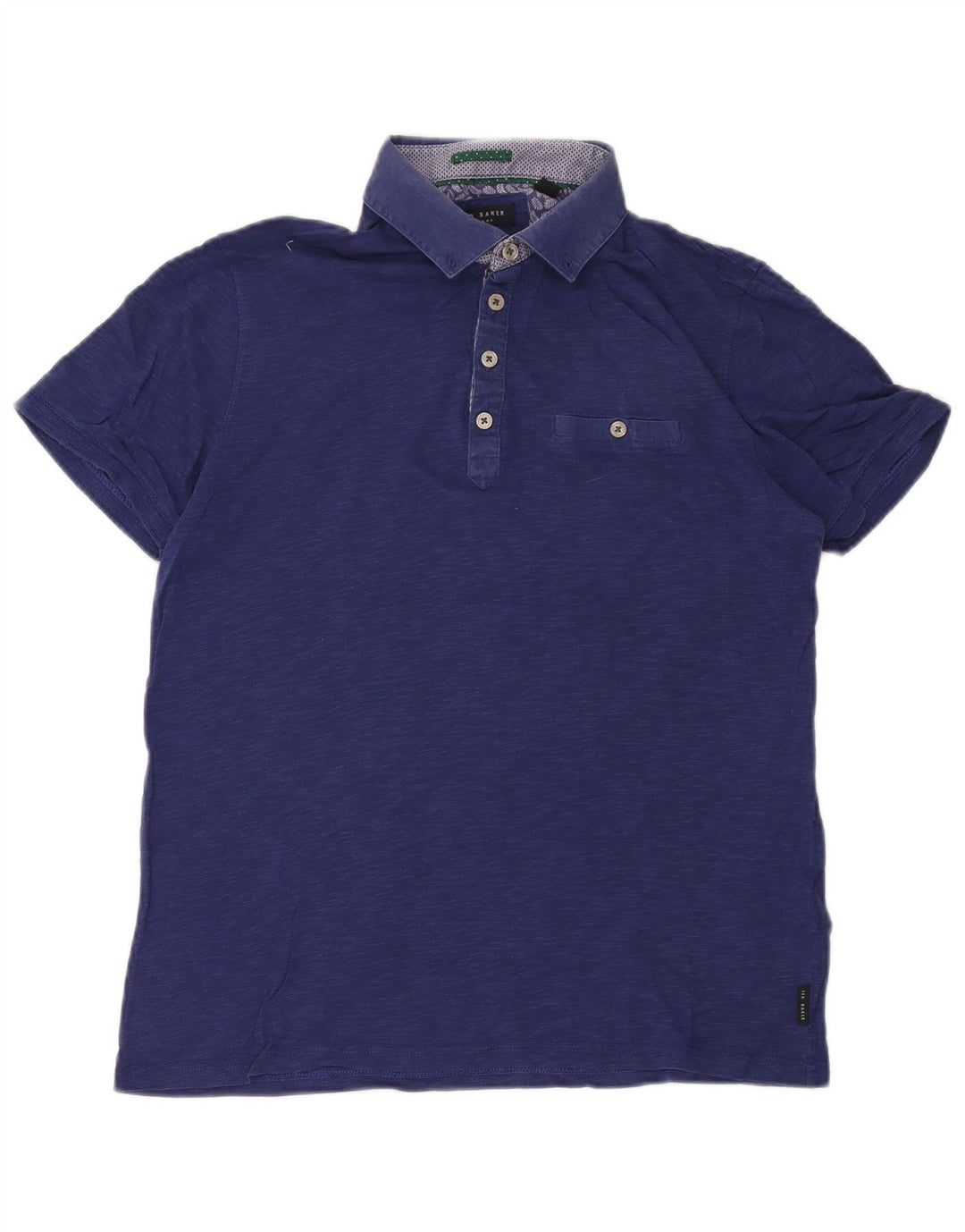 Ted Baker herre poloshirt str. 3 Medium marineblå bomuld