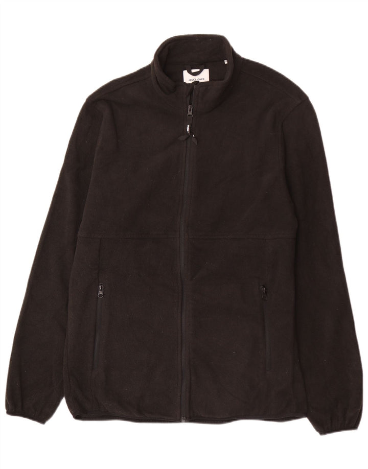 Jack & Jones Fleecejakke til mænd UK 40 Stor sort polyester