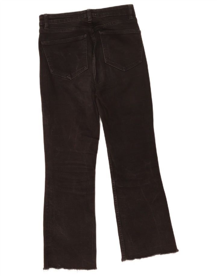 Zara Dame Crop Bootcut Jeans EU 36 XS W26 L24 Sort