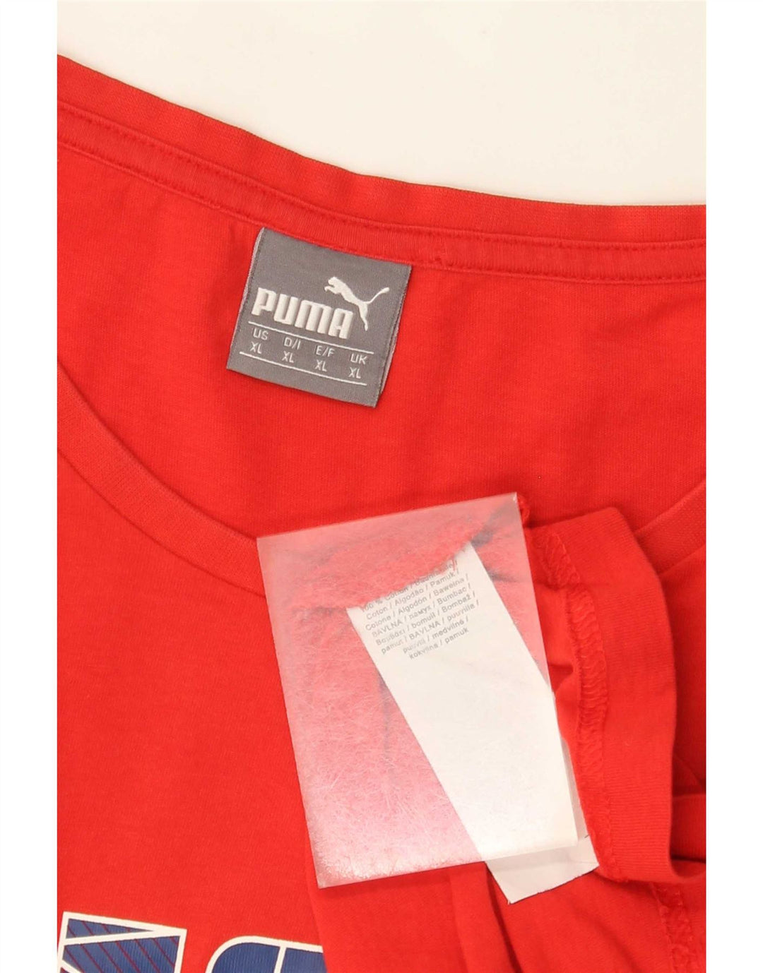 Puma Herre Grafisk T-Shirt Top XL Rød Bomuld
