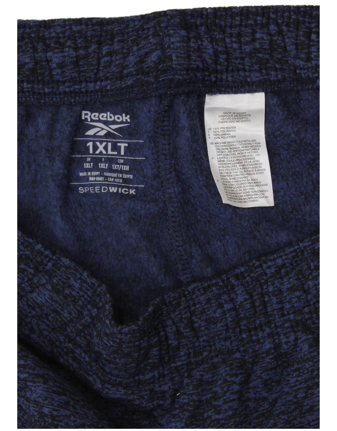 REEBOK Træningsdragtsbukser til kvinder UK 18 XL Marineblå Flecked Polyester