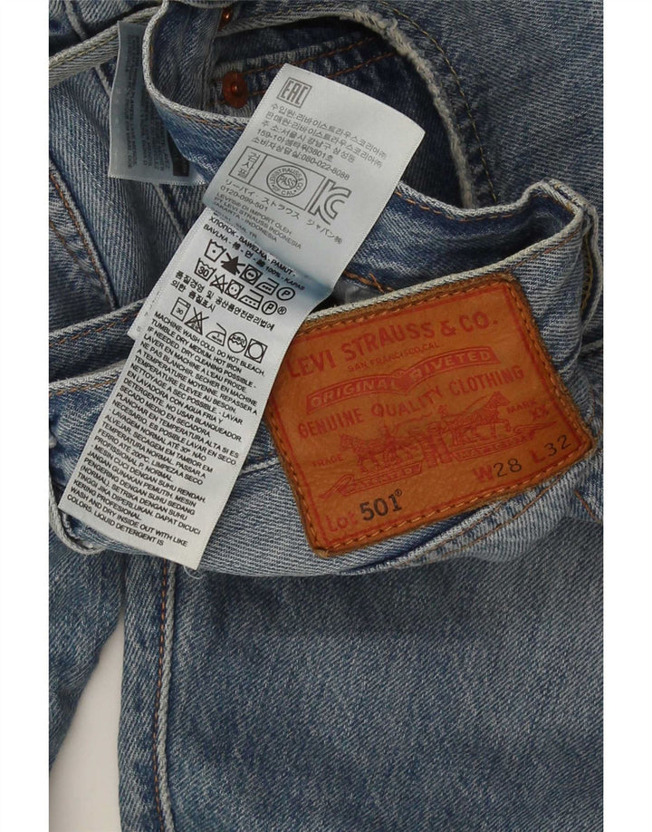 Levi's Dame 501 Straight Jeans W28 L27 Blå Bomuld