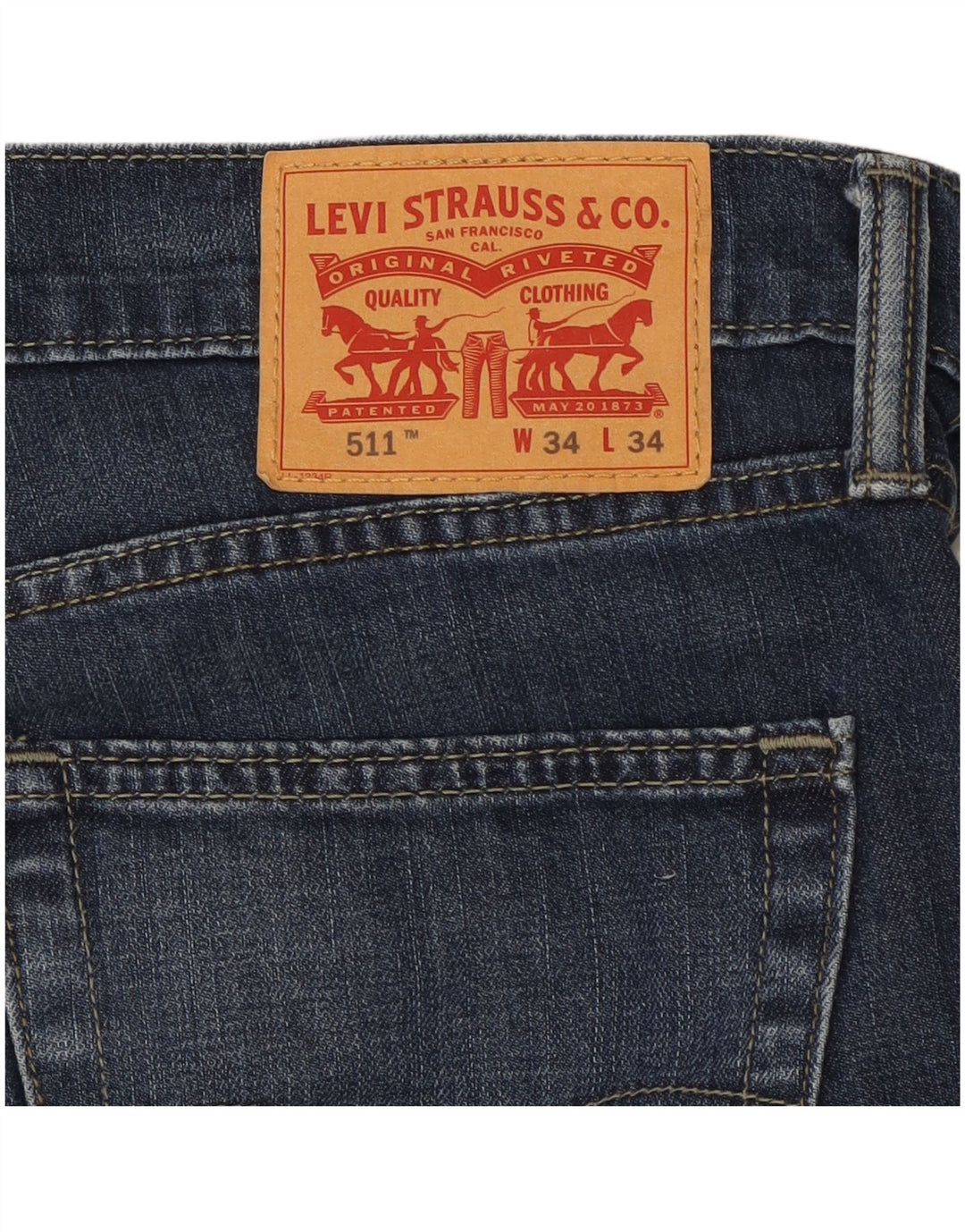 LEVI'S Herre 511 Slim Jeans W34 L28 Blå Bomuld