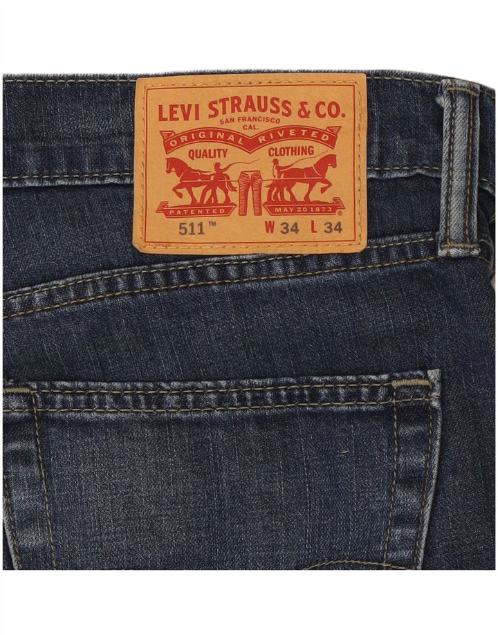 LEVI'S Herre 511 Slim Jeans W34 L28 Blå Bomuld