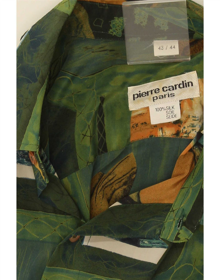 Pierre Cardin Herre abstrakt mønster skjorte størrelse 43/44 Large Flerfarvet