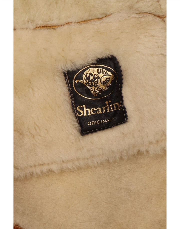 Vintage Dame Shearling Jacket UK 18 XL Brun Shearling