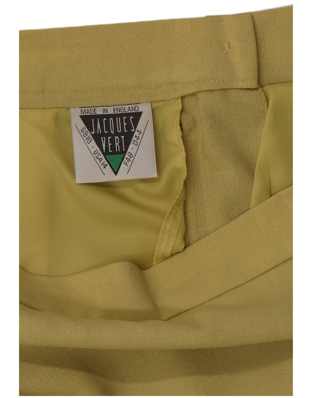 JAQUES VERT Dame Højtalje Midi lige nederdel UK 18 XL W33 Grøn