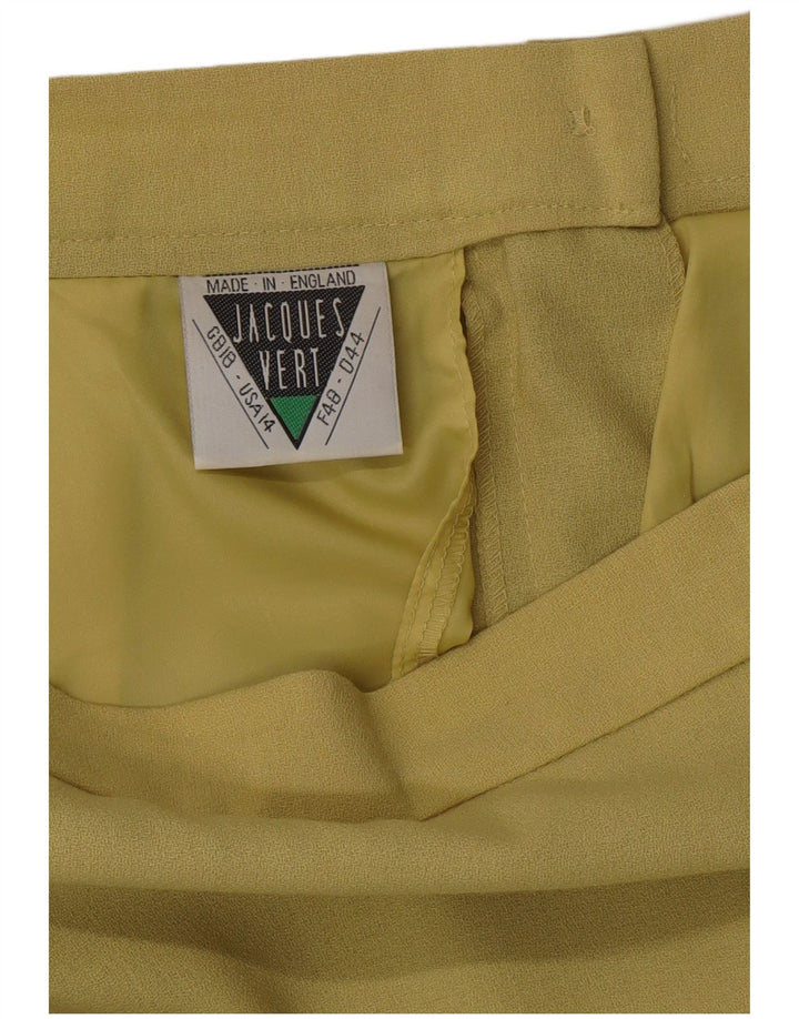 JAQUES VERT Dame Højtalje Midi lige nederdel UK 18 XL W33 Grøn