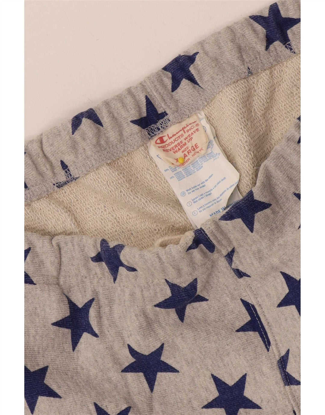 Champion Herre abstrakt mønster sportsshorts XL grå bomuld