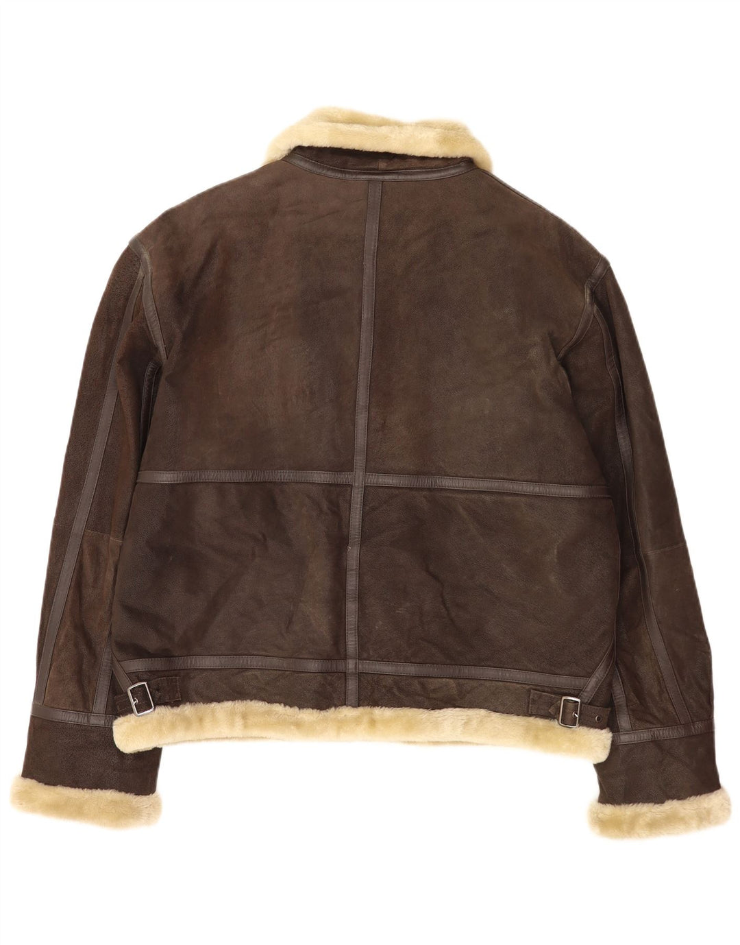 Conbipel Herre Shearling Jacket UK 42 XL brunt læder
