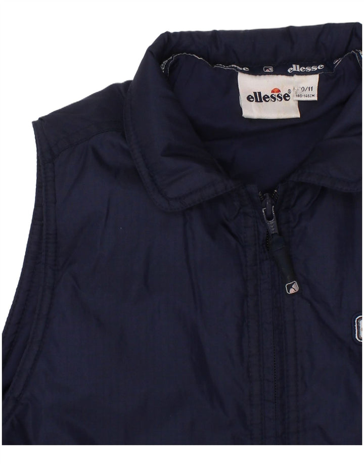 Ellesse Boys Pullover Polstret Gilet 10-11 År Navy Blue Polyester