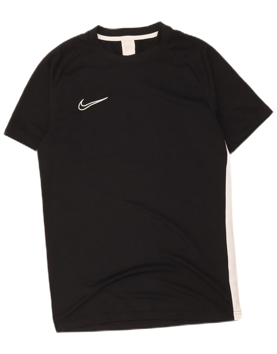 Nike Dame Dri Fit T-Shirt Top UK 14 Medium Sort Colourblock Polyester