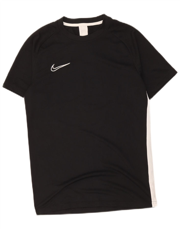 Nike Dame Dri Fit T-Shirt Top UK 14 Medium Sort Colourblock Polyester