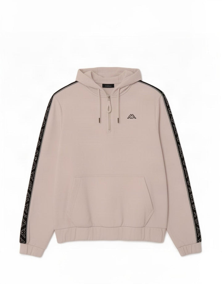 Kappa Herre grafisk fleecetrøje med hætte Medium White Colourblock Polyester