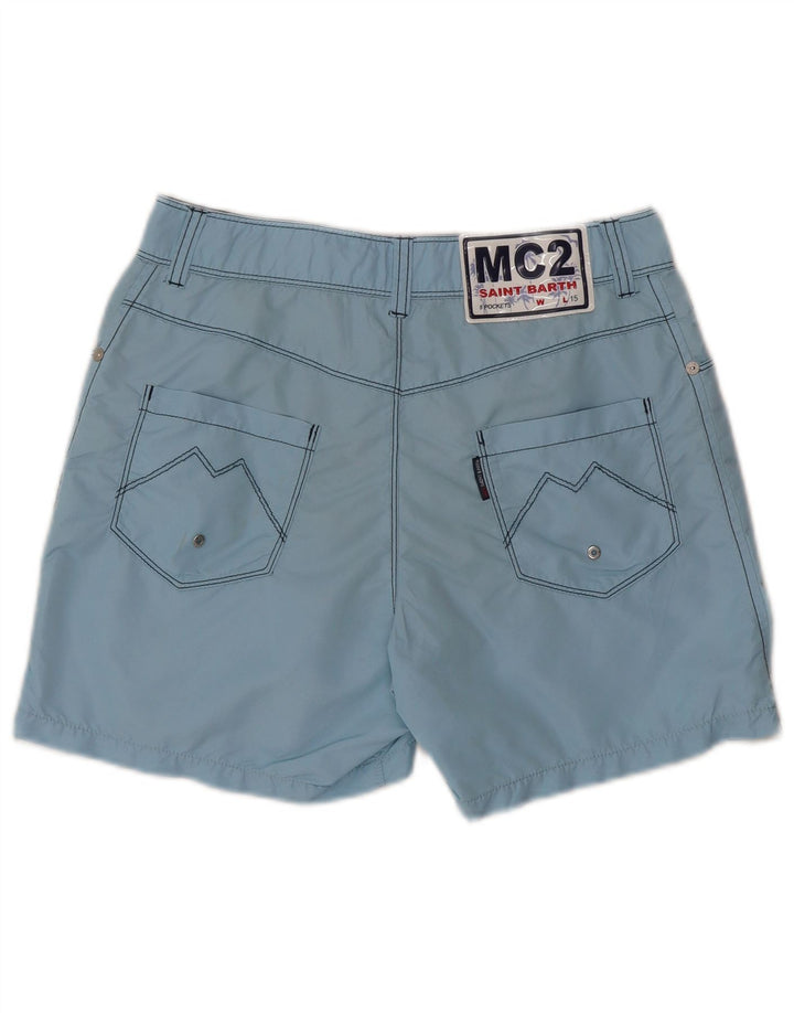 SAINT BARTH Mens Swimming Shorts Medium Blue Polyamide