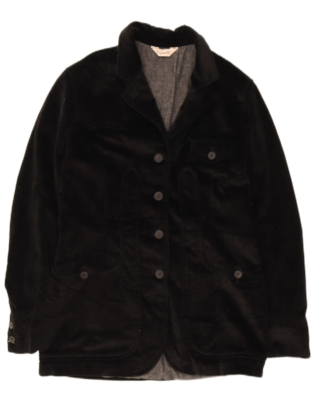 Capalbio Dame 4 Button Velvet Blazer Jacket IT 44 Medium Sort Bomuld