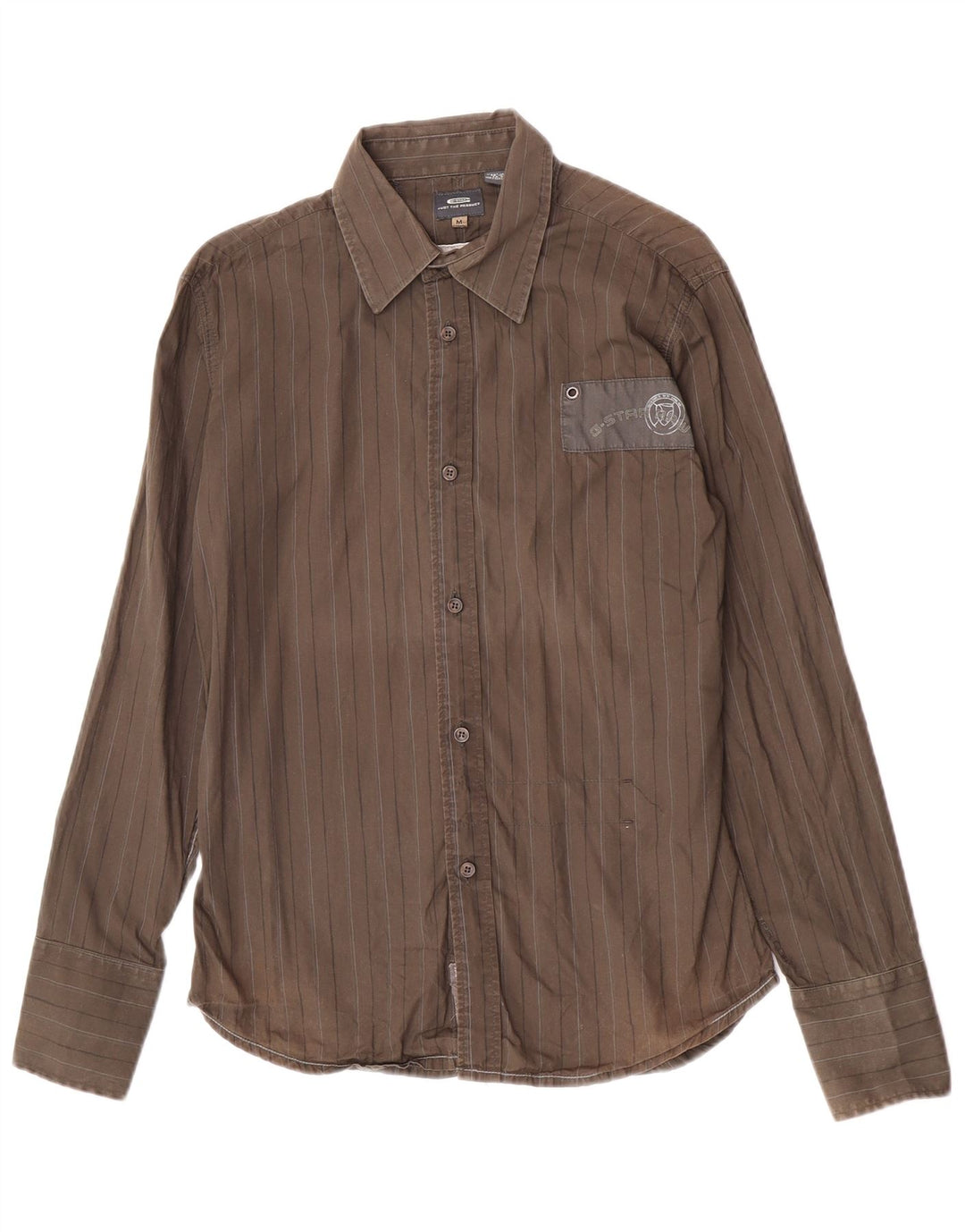 G-Star Herreskjorte Medium Khaki stribet bomuld