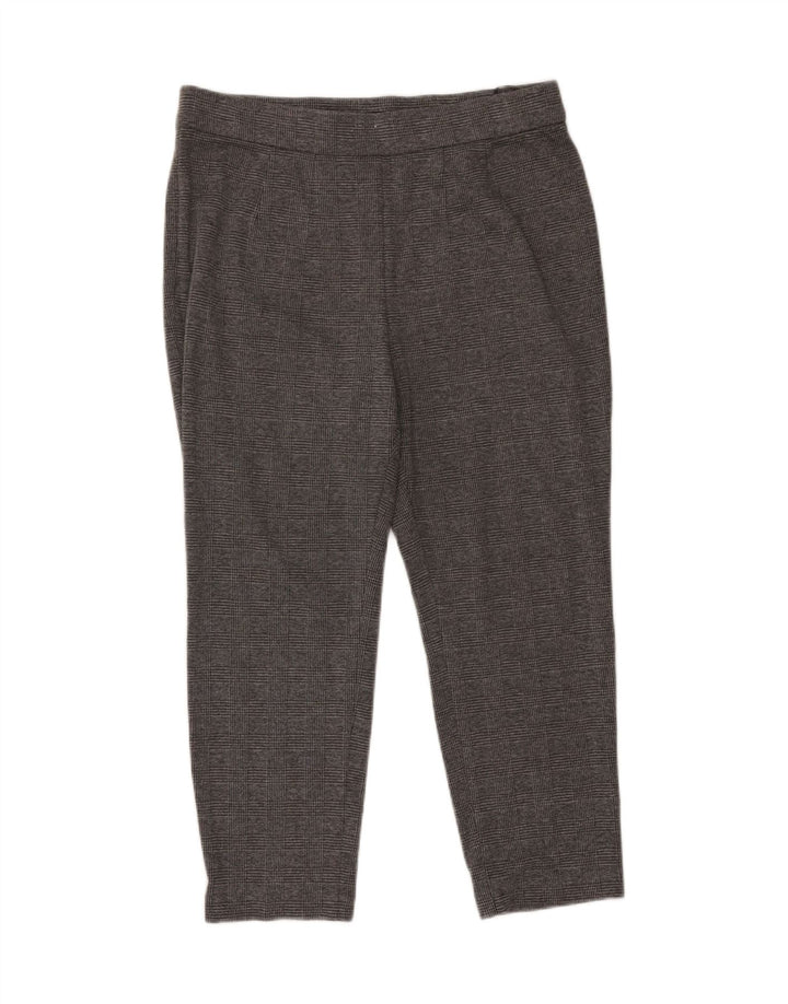 MARKS & SPENCER Womens Casual Trousers UK 16 Large W34 L24 Grey Check Vintage Marks & Spencer and Second-Hand Marks & Spencer from Messina Hembry 