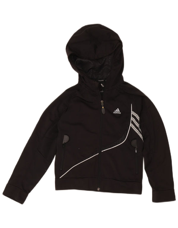 Adidas Boys Climalite hættetrøje med lynlås 9-10 år Sort Colourblock