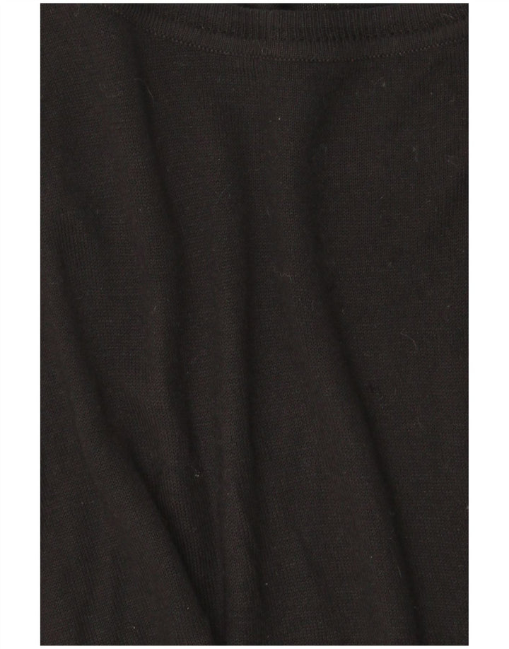 Zara Dame Boat Neck Jumper Sweater UK 14 Medium Black Viscose