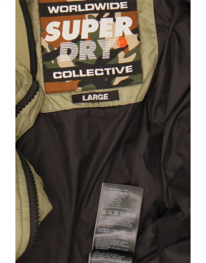 Superdry Polstret Herrejakke UK 40 Stor Khaki Nylon