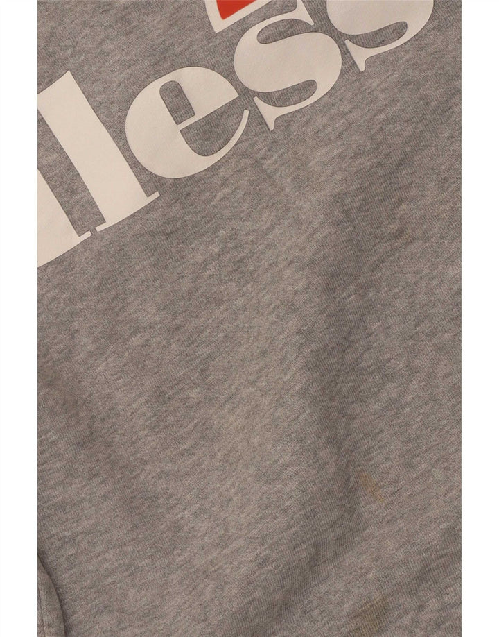 Ellesse Womens Grafisk Oversized Sweatshirt Jumper UK 10 Small Grey Flecked