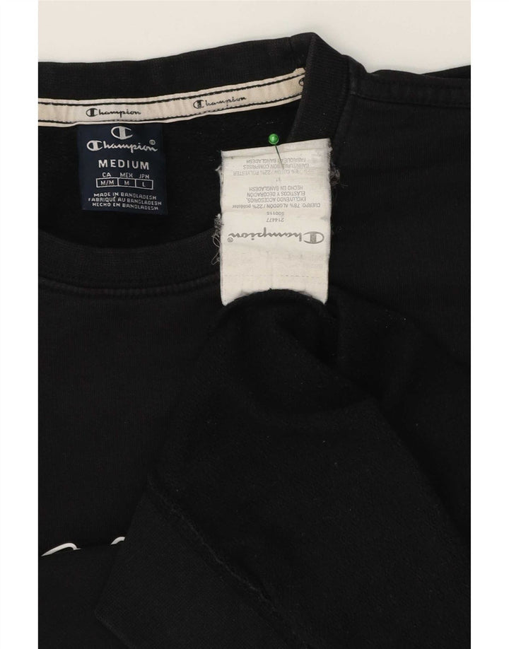 Champion Herre Grafisk Sweatshirt Jumper Medium Sort Bomuld