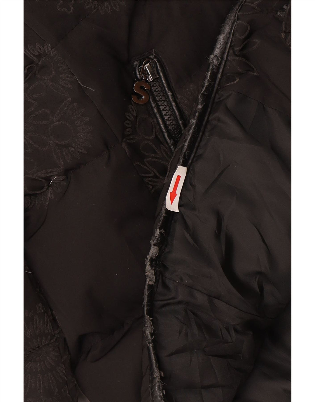 Desigual Dame grafisk hættepolstret jakke IT 44 Medium Black Floral
