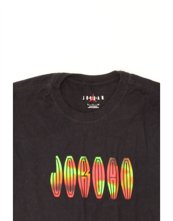 JORDAN Mens Graphic T-Shirt Top Small Black Cotton Vintage Jordan and Second-Hand Jordan from Messina Hembry 
