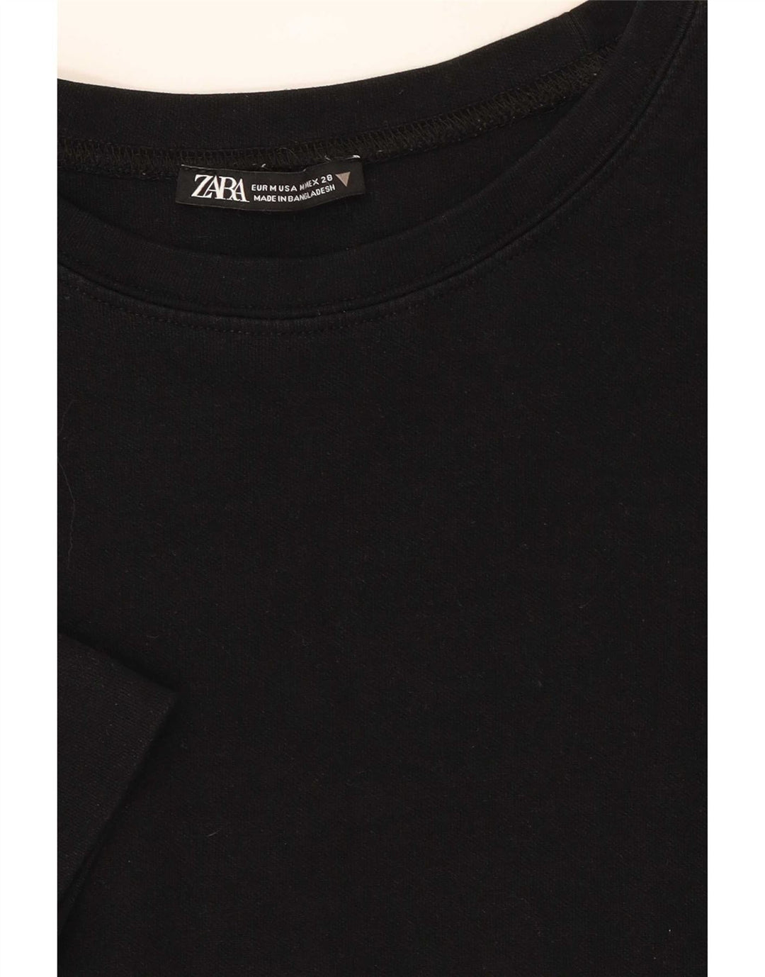Zara Dame T-Shirt Kjole UK 14 Medium Sort