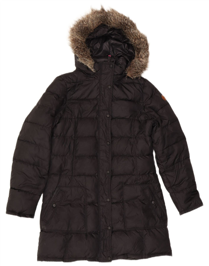TOMMY HILFIGER Womens Hooded Padded Coat UK 18 XL Black Polyester