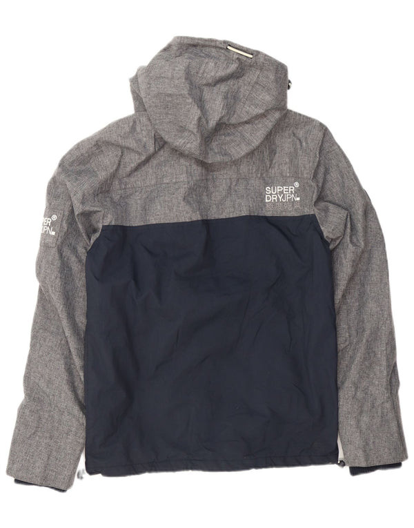 Superdry Windbreaker-jakke med hætte til mænd UK 36 Small Grey Colourblock