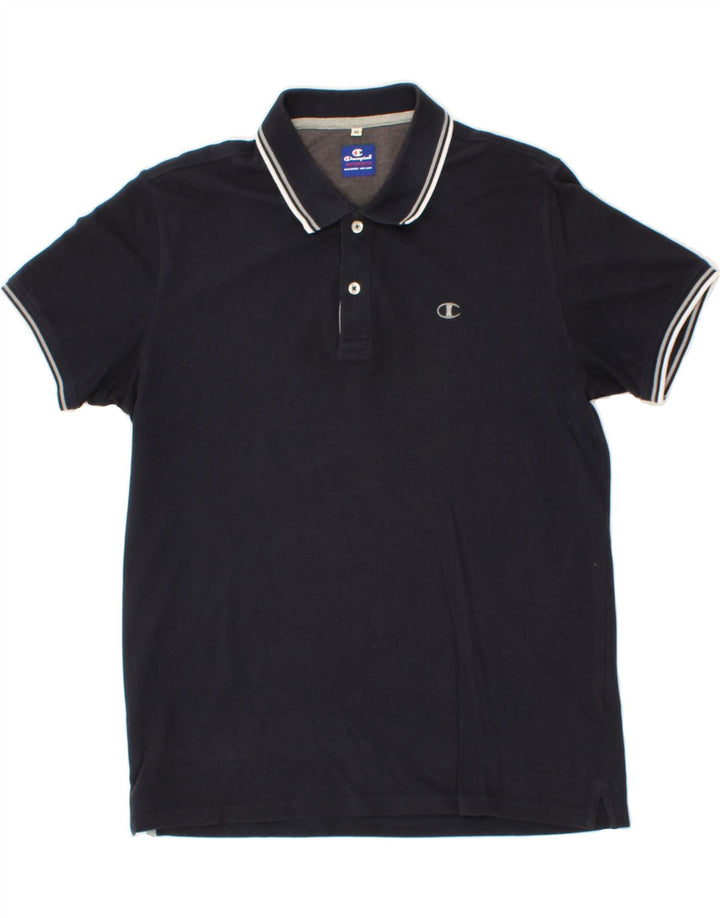 CHAMPION Mens Polo Shirt Medium Navy Blue Cotton Vintage Champion and Second-Hand Champion from Messina Hembry 