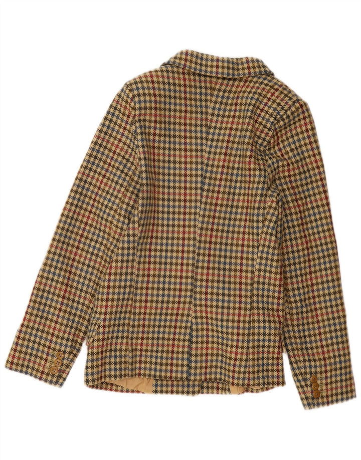 Max Mara Dame Weekend 2 Button Blazer Jacket UK 18 XL Grøn Houndstooth