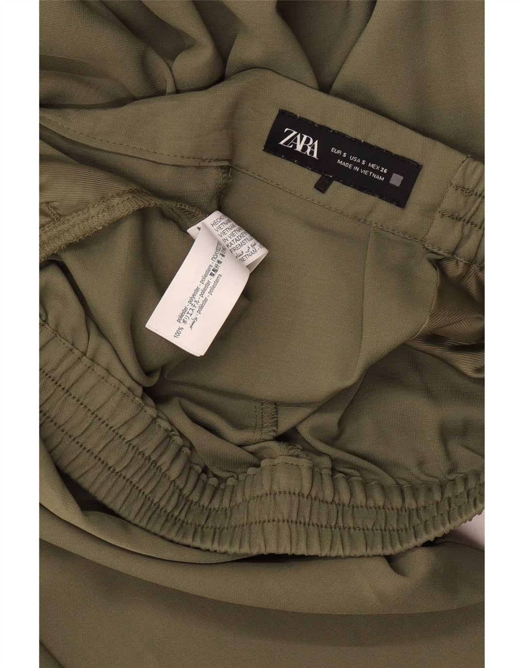 Zara Træningsdragtsbukser til kvinder UK 8 Small Khaki Polyester