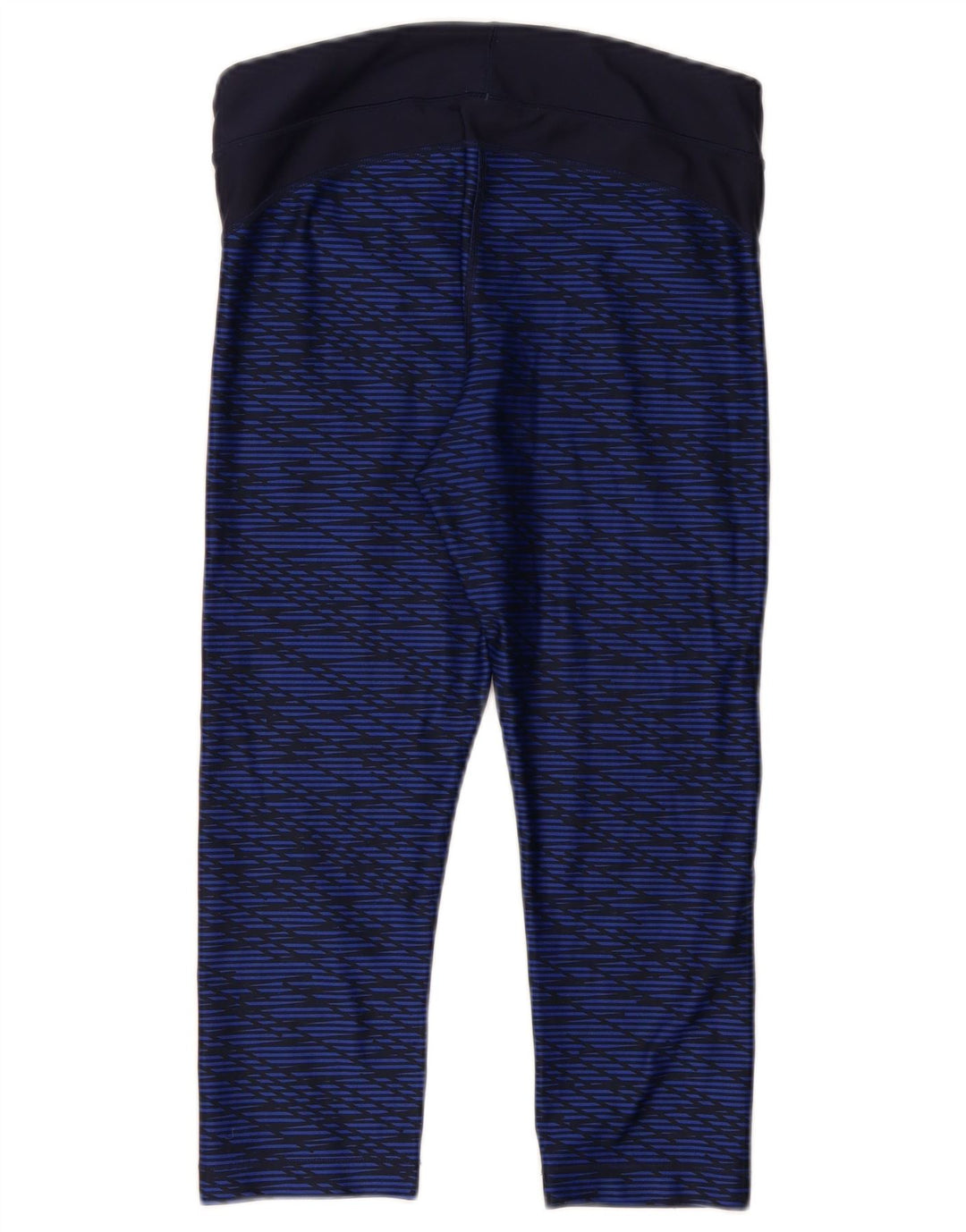 UNDER ARMOUR Dame Capri Leggings UK 14 Medium Navy Blue Geometric