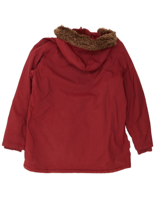 Mountain Warehouse Dame Hooded Windbreaker Coat UK 20 2XL Burgundy Nylon