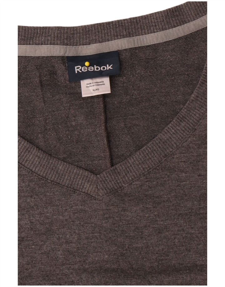 Reebok Dame V-hals sweater UK 18 XL Grå Polyester