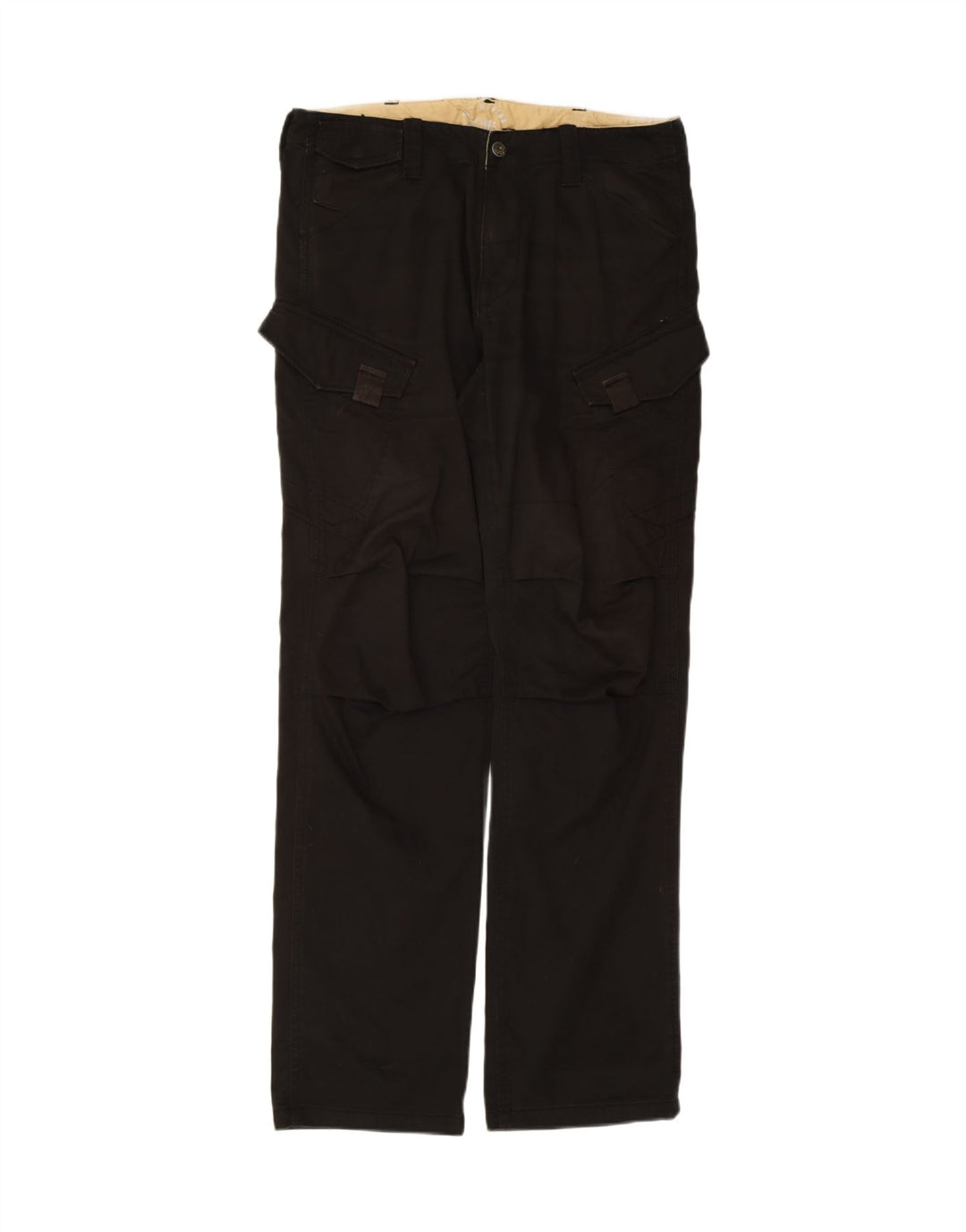 OVS Mens Straight Cargo Trousers IT 50 Large W34 L34 Black Cotton Vintage OVS and Second-Hand OVS from Messina Hembry 