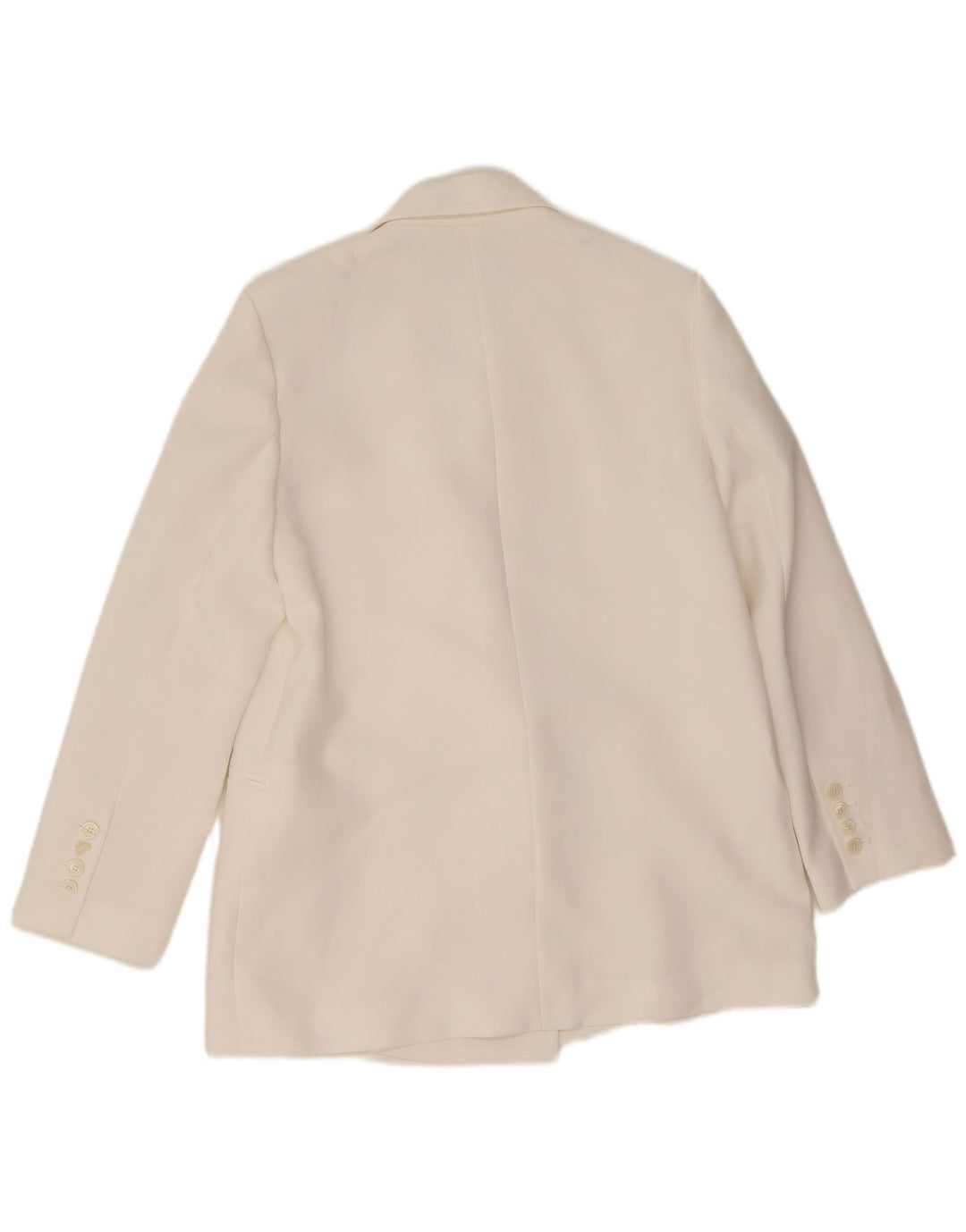 Zara Dame Dobbeltradet Blazer Jacket UK 14 Medium White Polyester