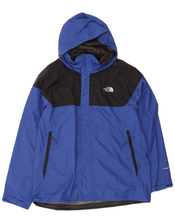 The North Face Herre Hyvent Regnjakke med hætte UK 42 XL Blå Colourblock